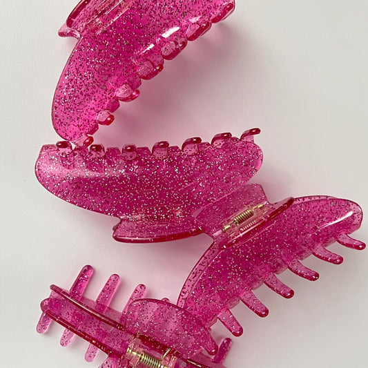 Sparkle and Shine: Introducing Our Pink Glitter Hair Claw Clip!