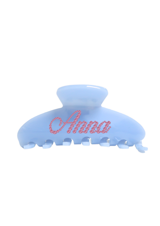 Acetate Name Hair Claw Clip BLUE BABY