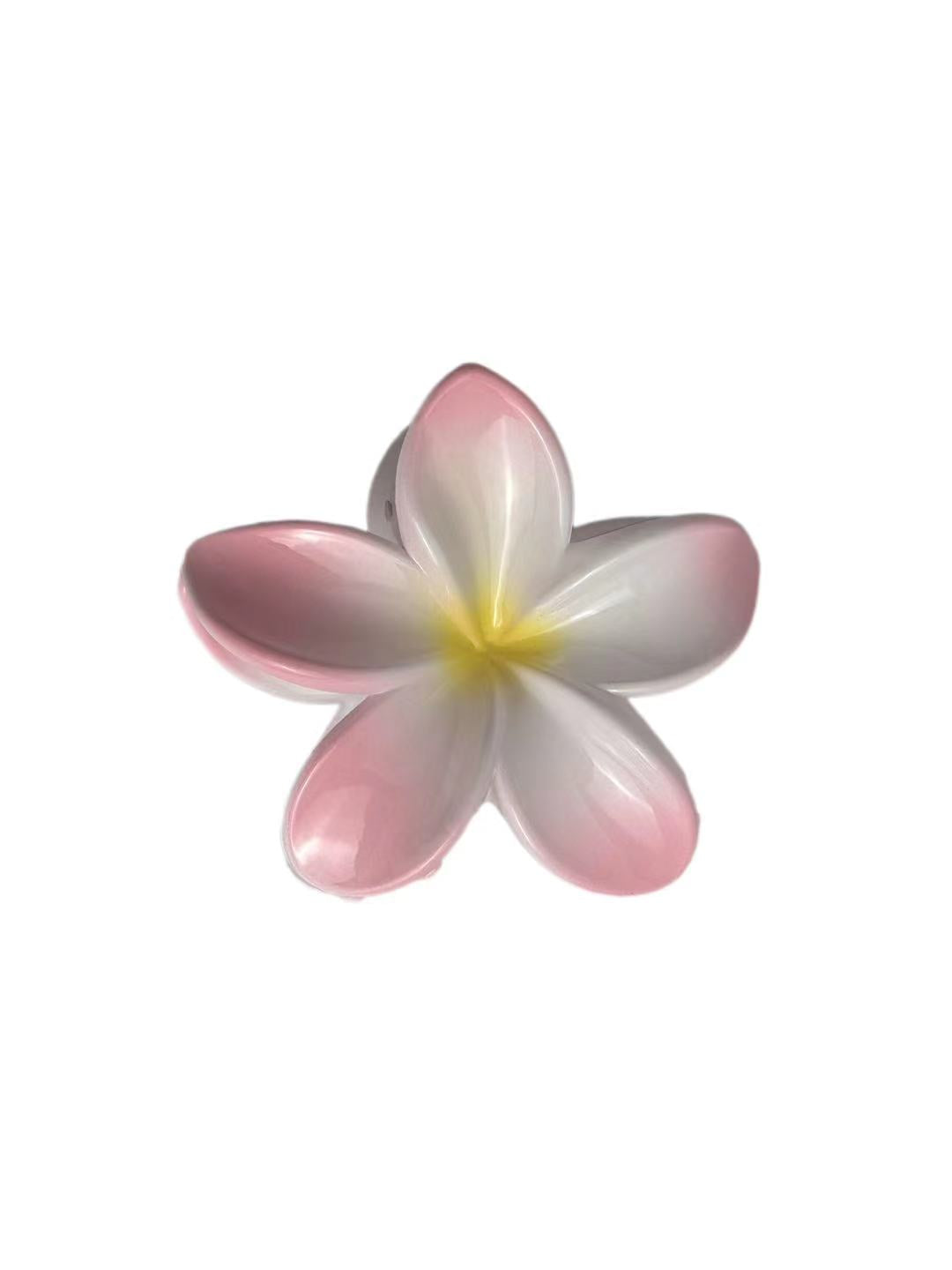 light pink Frangipani Hawaiian Flower Hair Claw Clip