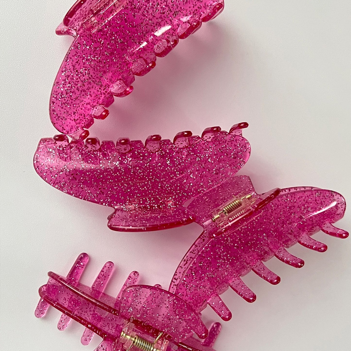 Pink Glitter Hair Clip Claw