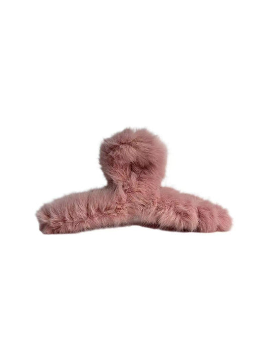 Fluffy Hair Claw Clip PINK