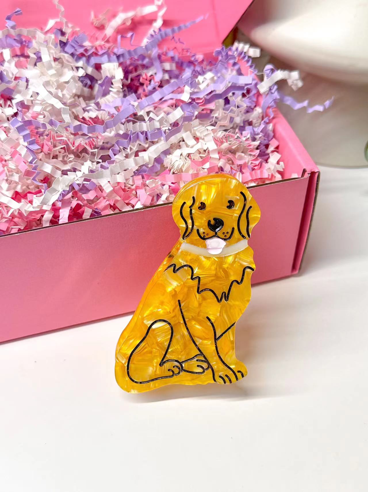 Golden Retriever Hair Claw Clip - Unleash Style with Furry Charm