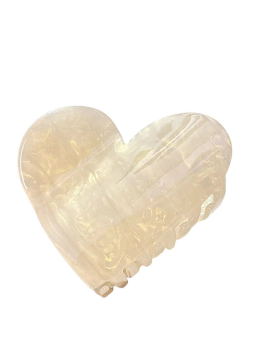 heart hair claw clip ivory