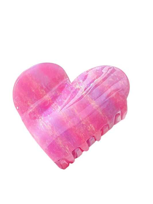 heart hair claw clip pink