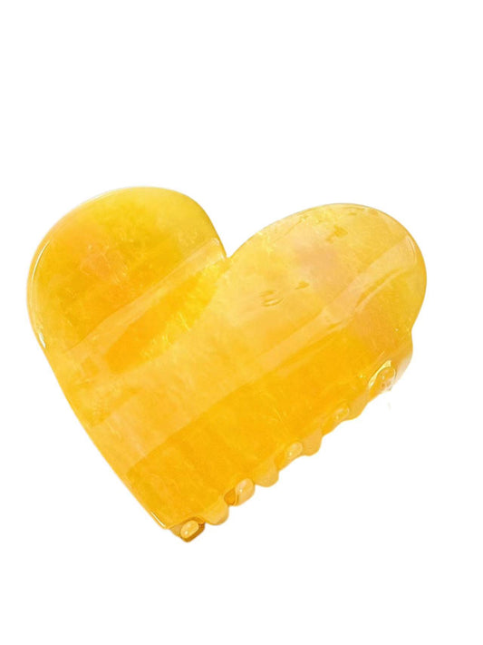 heart hair claw clip yellow