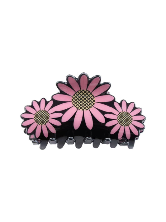 pink daisy hair claw clip